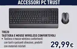 Unieuro TREZO Tastiera e mouse wireless confortevoli offerta