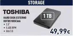 Unieuro TOSHIBA Hard disk esterno HDTB510EK3AA offerta