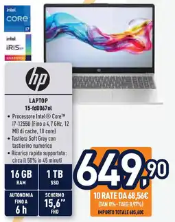 Unieuro hp LAPTOP 15-fd0067nl offerta