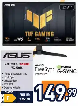Unieuro ASUS Monitor tuf gaming VG279Q3A offerta