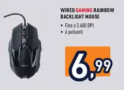 Unieuro Wired gaming rainbow backlight mouse offerta