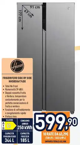 Unieuro Hoover Frigorifero side by side HHSBS06174DX offerta