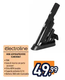 Unieuro Electroline mini aspirapolvere ELNEHE061 offerta