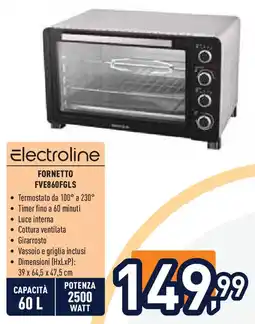 Unieuro Electroline Fornetto FVE860FGLS offerta