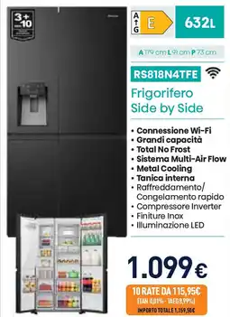 Unieuro Hisense Frigorifero Side by Side offerta
