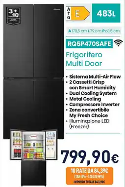 Unieuro Hisense Frigorifero Multi Door offerta