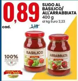 Eurospin Sugo al basilico all'arrabbiata offerta