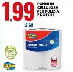 Eurospin Panni in cellulosa per pulizia, 2 rotoli SISTEMA casa offerta
