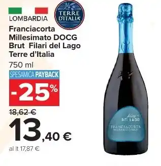 Carrefour Market Franciacorta Millesimato DOCG Brut Filari del Lago Terre d'Italia offerta