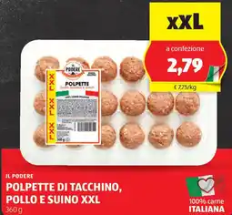 ALDI IL PODERE Polpette di tacchino, pollo e suino XXL offerta