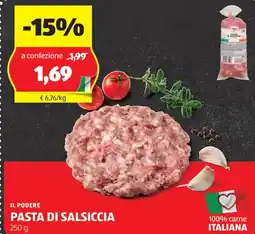 ALDI IL PODERE Pasta di salsiccia offerta