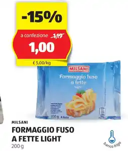 ALDI MILSANI Formaggio fuso a fette light offerta