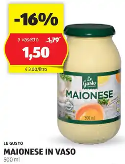 ALDI LE GUSTO Maionese in vaso offerta