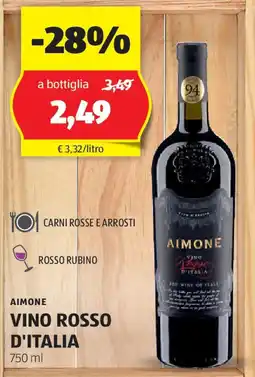 ALDI AIMONE Vino rosso d'italia offerta