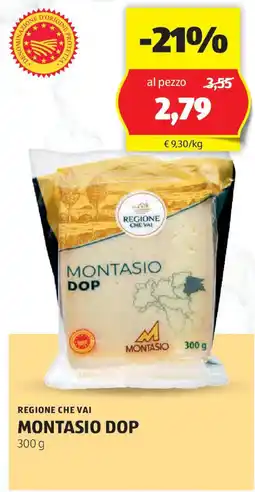 ALDI REGIONE CHE VAL Montasio DOP offerta