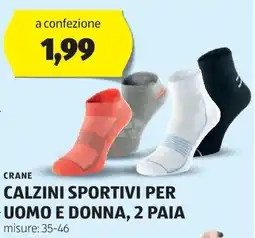 ALDI CRANE Calzini sportivi per uomo e donna, 2 paia offerta