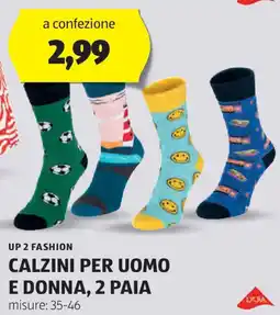 ALDI UP 2 FASHION Calzini per uomo e donna, 2 paia offerta