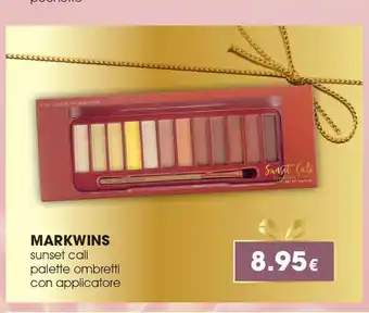 Markwins sunset cali palette ombretti con applicatore