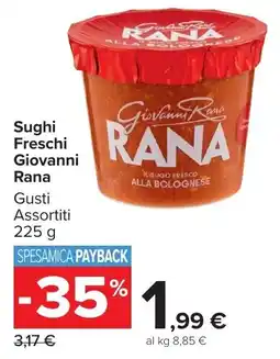 Carrefour Market Sughi Freschi Giovanni Rana offerta