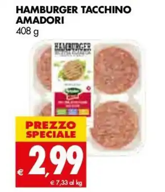 Tigros Amadori Hamburger Tacchino 408g offerta