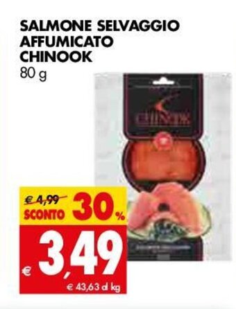 Tigros Chinook Salmone Selvaggio Affumicato 80g offerta