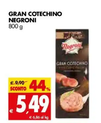 Tigros Negroni Gran Cotechino 800g offerta