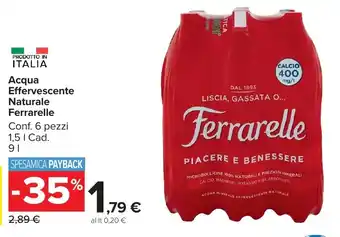 Carrefour Market Acqua Effervescente Naturale Ferrarelle offerta