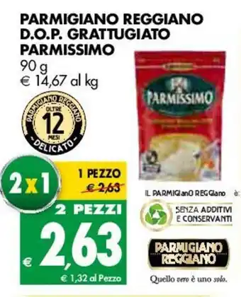 Tigros Parmissimo Parmigiano Reggiano D.O.P. Grattugiato 90g offerta