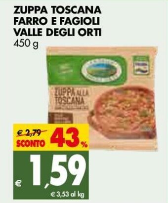 Tigros Valle Degli Orti Zuppa Toscana Farro e Fagioli 450g offerta