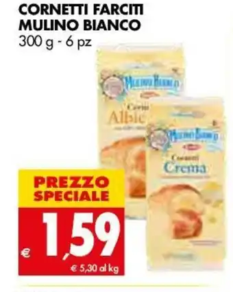 Tigros Mulino Bianco Cornetti farciti 300g - 6pz offerta