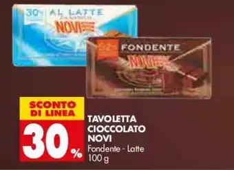Tigros Sconto di Linea 30% Novi Tavoletta Cioccolato 100g offerta