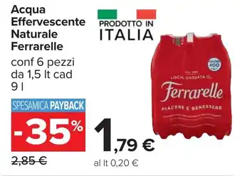 Carrefour Acqua Effervescente Naturale Ferrarelle offerta