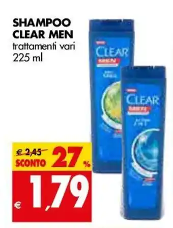 Tigros Clear Men Shampoo 225ml offerta