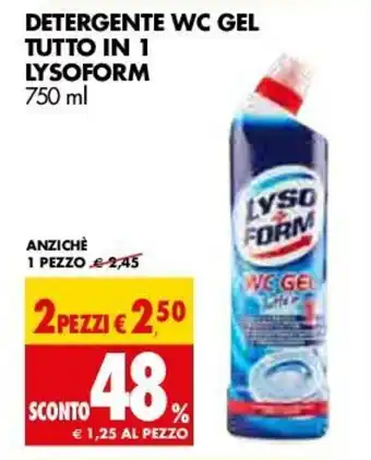 Tigros Lysoform Detergente WC Gel Tutto in 1 750ml offerta