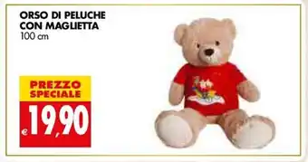 Tigros Orso di Peluche con Maglietta 100 cm offerta