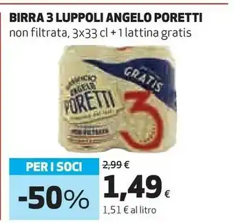 Ipercoop Birra 3 luppoli 990 g(ml) offerta