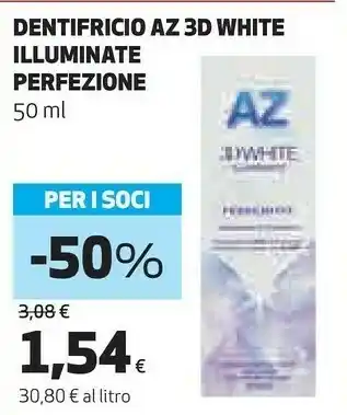 Ipercoop Dentifricio 3d white illuminate perfezione offerta