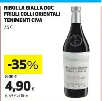 Ipercoop Ribolla gialla doc friuli colli orientali offerta