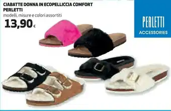 Perletti ciabatte donna in ecopelliccia comfort
