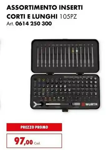 Würth Assortimento inserti corti e lunghi offerta