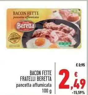 Conad Fratelli beretta - bacon fette pancetta affumicata 100 g(ml) offerta