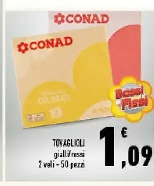 Conad Conad tovaglioli gialli/rossi offerta