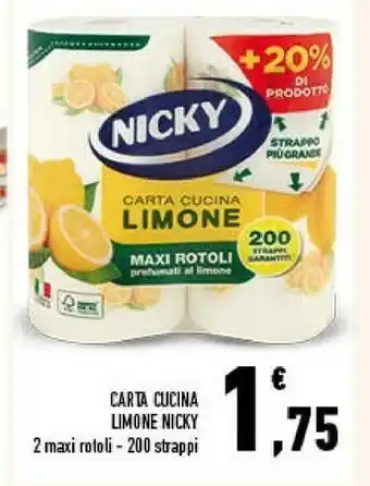 Conad Nicky carta cucina limone offerta