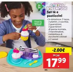 Lidl Gabby's Dollhouse Set tè e pasticcini offerta