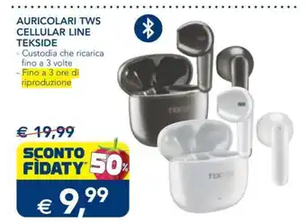 Esselunga AURICOLARI TWS CELLULAR LINE TEKSIDE offerta