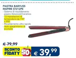 Esselunga PIASTRA BABYLISS INSPIRE ST212PE offerta