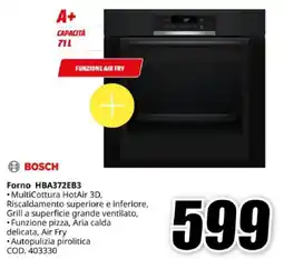 MediaWorld BOSCH Forno HBA372EB3 offerta