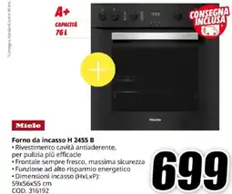 MediaWorld Miele Forno da incasso H 2455 B offerta