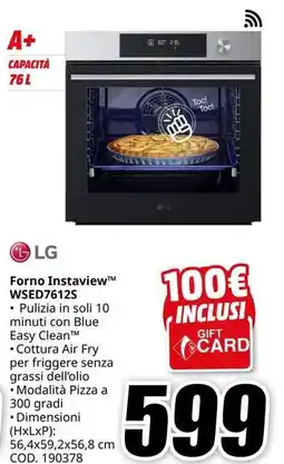 MediaWorld LG Forno Instaview WSED7612S offerta
