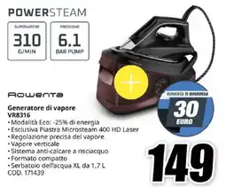 MediaWorld Rowenta Generatore di vapore VR8316 offerta